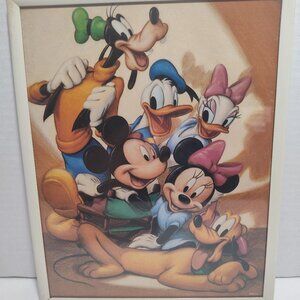 Vintage Framed 8x10 Mickey Mouse & Friends Print Disney One Stop Publishing